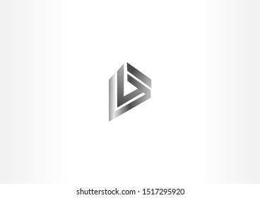 Triangle with ribbon logo design.