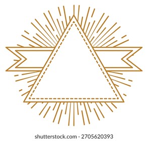 A triangle with a ribbon on top of it
