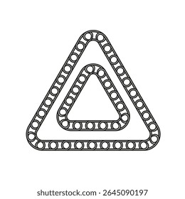 Triangle ring shape. Circular geometry form. Outline loop structure. Vector minimal element.