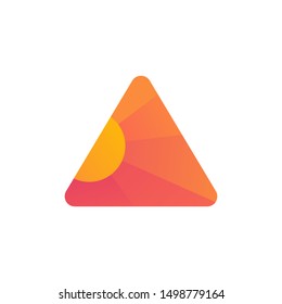 Triangle and rise sun logo consept for apps