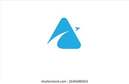 Triangle and road logo, triangle and arrow logo, letter A and arrow logo
