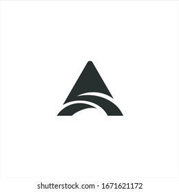 triangle and road logo design