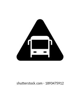 Triangle road sign Bushaltestelle auf schwarz-weißem Hintergrund