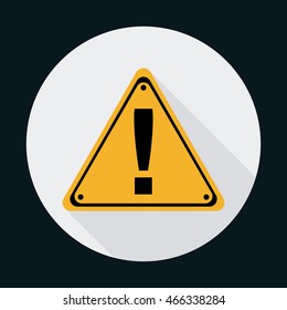 triangle road sign industrial security safety icon. Circle design. Colorful and flat illustration. Vector graphic