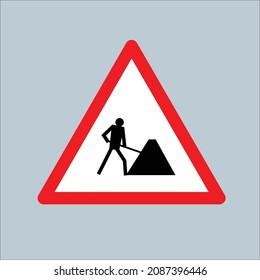 trabajo de ruta de señalización de ruta en triángulo