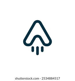triangle rocket line logo concept