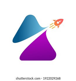 triangle rocket logo design eps