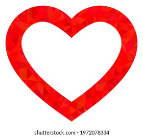 Triangle romantic heart polygonal icon illustration. Romantic Heart lowpoly icon is filled with triangles. Flat filled geometric mesh image based on romantic heart icon.