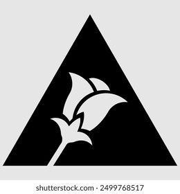 Logotipo del triángulo y de la rosa, el triángulo significa unidad fuerte, y la rosa es un símbolo del amor