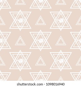 triangle and rose seamless geometric abstract pattern
