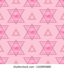 triangle and rose seamless geometric abstract pattern