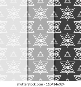 triangle and rose seamless geometric abstract pattern