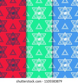 triangle and rose seamless geometric abstract pattern