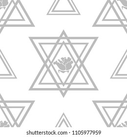 triangle and rose seamless geometric abstract pattern