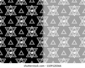 triangle and rose seamless geometric abstract pattern