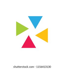 triangle rotation colorful logo vector