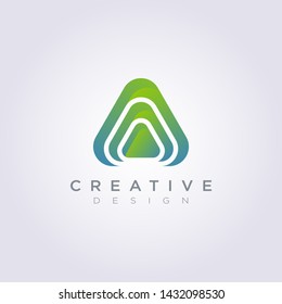 Triangle Round Abstract Vector Illustration Design Clipart Symbol Logo Template.