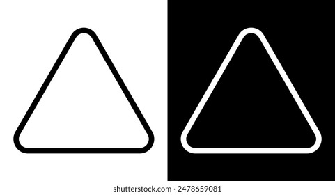 Triangle rounded corners silhouette icon. Triangle shape illustration.