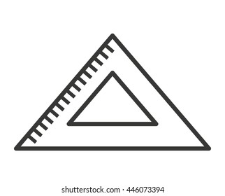 Dreiecksregel einzeln auf Symboldesign, Vektorillustration 