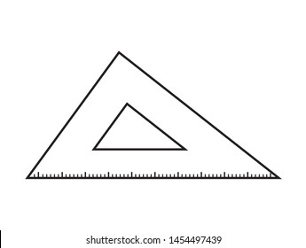 triangle rule school supply isolated icon
