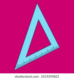 Regla del triángulo para el ornamento del diseño de la vuelta a la escuela