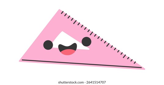 Triangle ruler cute cartoon character