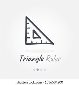 triangle ruler doodle icon