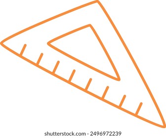 Ilustración vectorial de Doodle de Regla de triángulo