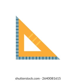 Triangle ruler flat design with grid against White Background
