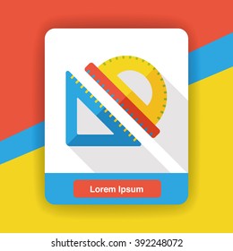 Triangle ruler flat icon