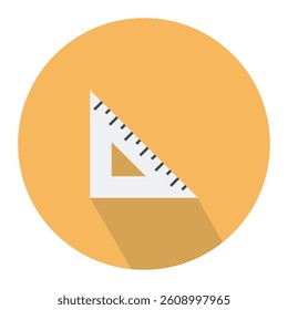 Triangle ruler flat icon vector illustration. Kids tool, stationary, back to school symbol vector illustration. 