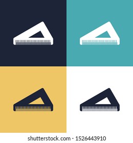 Triangle Ruler Four Color Minimalist Icon Logo Set in Elegant Color