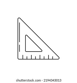 Triangle ruler, geometry icon in line style icon, isolated on white background