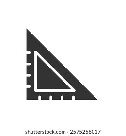 Triangle ruler glyph icon. Vector illustration 