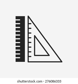 Triangle ruler icon
