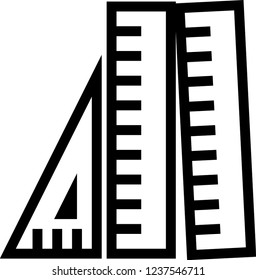 Triangle ruler icon- architecture tools