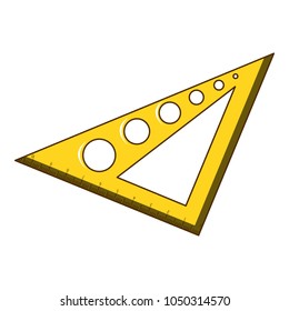 Triangle ruler icon. Cartoon illustration of triangle ruler vector icon for web