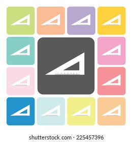 Triangle ruler Icon color set vector illustration.