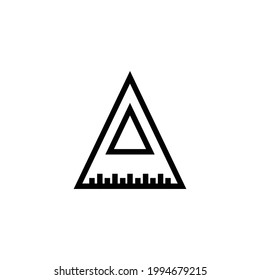 triangle ruler icon design Vector illustration on white background.