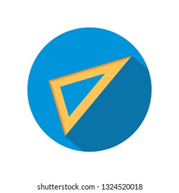 Triangle ruler icon. Flat illustration, Signs and symbols collection icon for websites, web design, mobile app - Vector
