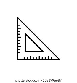 Triangle ruler icon Flat vector set outline