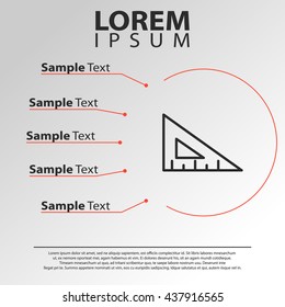 triangle ruler icon. ruler infographics template