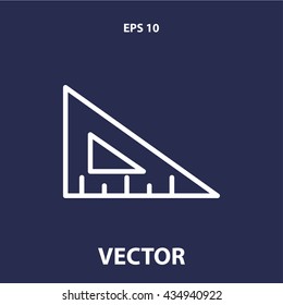 triangle ruler icon. ruler line icon