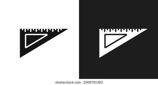 Vector de arte de línea de icono de Regla de triángulo