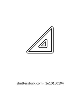Triangle ruler icon. Linear symbol. Logo design element