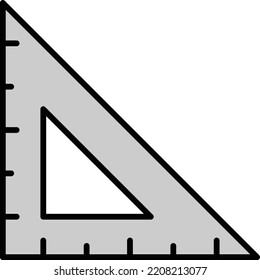 Triangle ruler icon, logo or symbol