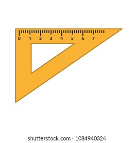 Triangle ruler icon, measure vector illustration, centimeter scale