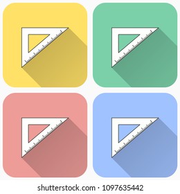 Triangle ruler icon, measure vector illustration