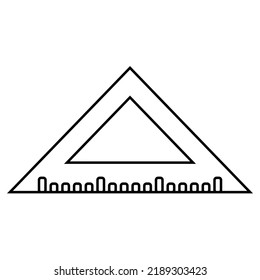 Triangle ruler icon. triangle Outline design for measurement in school, app, child book, web ui, presentation. 
