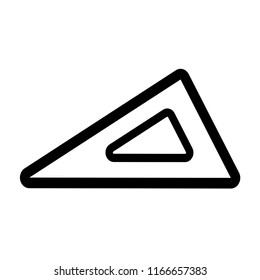 Triangle ruler icon as a part of stationery. EPS 10.